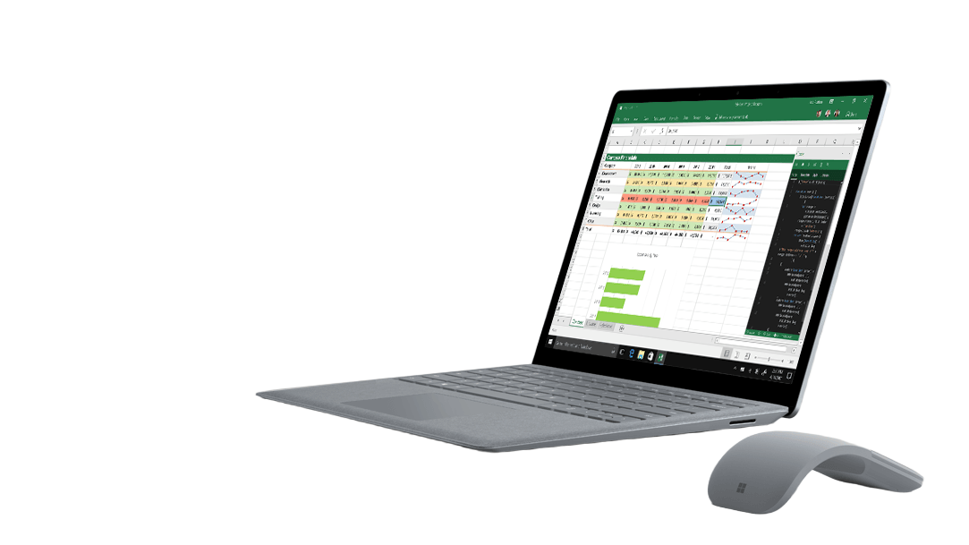 Laptop on a desk displaying an Excel spreadsheet with a task pane Excel add-in