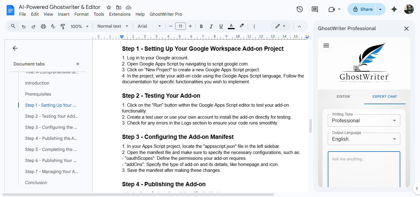 Google Docs Add-in
